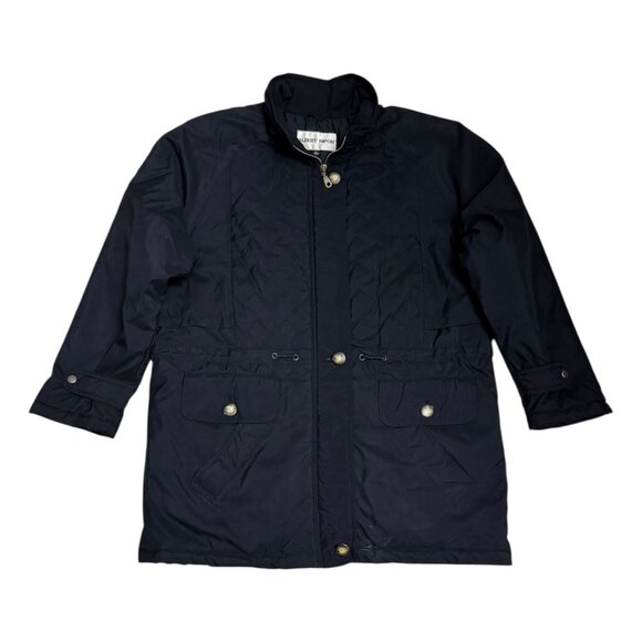 ALBERT NIPON Vintage 90s Luxury Designer Black Quilted Winter Coat Womens Large - Picture 1 of 6